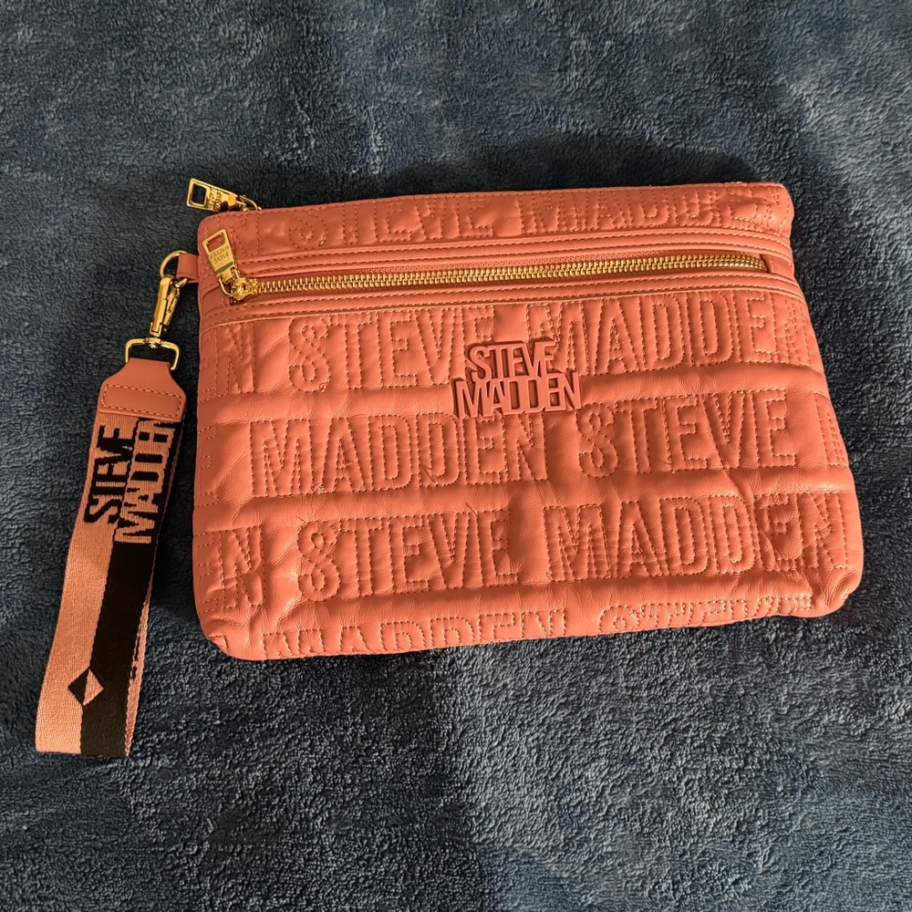 Steve Madden Embossed Clutch in Coral